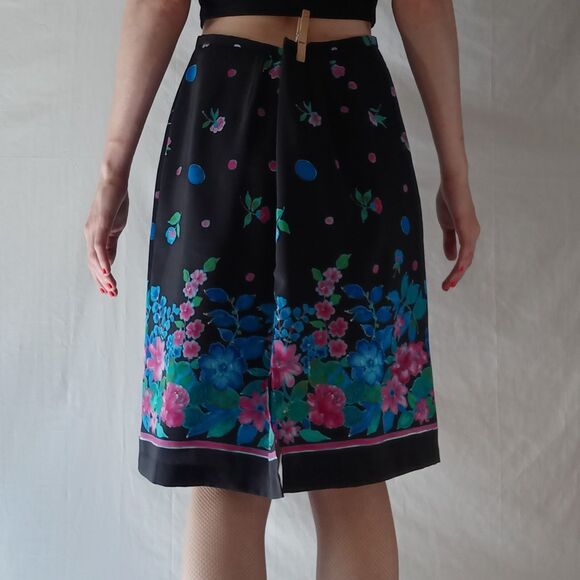 Repaired Vintage Floral Knee Length Skirt - Picture 2 of 15